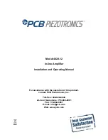 PCB Piezotronics 402A12 Installation And Operating Manual предпросмотр