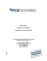 Preview for 1 page of PCB Piezotronics 426A10 Installation And Operating Manual