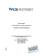 PCB Piezotronics 478B05 Installation And Operating Manual preview