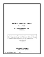 Preview for 5 page of PCB Piezotronics 482C27 General Operations Manual