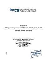 Preview for 1 page of PCB Piezotronics ICP 320C33 Installation And Operating Manual