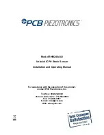 Предварительный просмотр 1 страницы PCB Piezotronics RHM240A02 Installation And Operating Manual