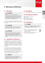 Preview for 21 page of PCE Health and Fitness 370100 Mounting And Operating Manual