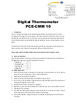 PCE Health and Fitness CMM 10 Quick Start Manual предпросмотр