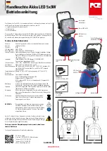 Preview for 1 page of PCE Health and Fitness Handlamp Akku LED 5x3W Operation Manual