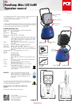 Preview for 2 page of PCE Health and Fitness Handlamp Akku LED 5x3W Operation Manual