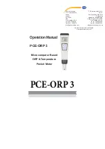 PCE Health and Fitness PCE-ORP 3 Operation Manual предпросмотр