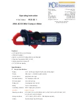 Предварительный просмотр 1 страницы PCE Instruments PCE-DC1 Operating Instruction