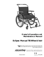 PDG Mobility Eclipse Manual Tilt Wheelchair Owner'S Operation And Maintenance Manual preview