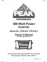 Peak PKC0AJ Owner'S Manual preview