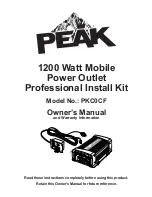 Preview for 1 page of Peak PKC0AW Owner'S Manual