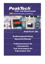 Preview for 1 page of PeakTech 205 Operation Manual