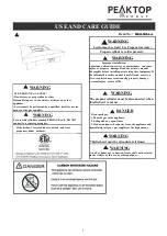 Preview for 1 page of PEAKTOP HF11501AA Use And Care Manual