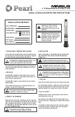 Pearl MINISUB Installation And Operating Instructions Manual preview