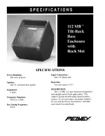 Peavey 112 MB Specifications preview