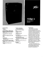 Peavey 118 Sub 8 Specification Sheet preview