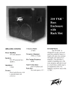 Предварительный просмотр 1 страницы Peavey 210 TXR Specifications