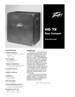 Предварительный просмотр 1 страницы Peavey 410 TX Specifications