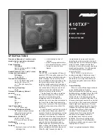 Preview for 1 page of Peavey 410TXF Specifications