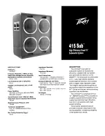 Preview for 1 page of Peavey 415 Sub Specification Sheet