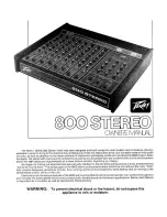 Preview for 1 page of Peavey 800 Booster Owner'S Manual