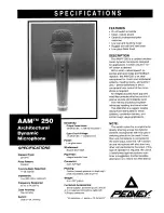 Preview for 1 page of Peavey AAM 250 Specifications