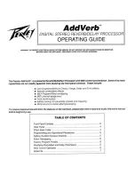 Peavey AddVerb User Manual предпросмотр