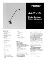 Peavey ALM-16 Specifications preview