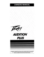 Предварительный просмотр 1 страницы Peavey Audition Audition Plus User Manual