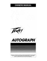 Preview for 1 page of Peavey Autograph User Manual