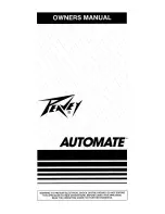 Предварительный просмотр 1 страницы Peavey Automate User Manual