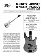 Peavey B-Ninety Active Operating Manual preview