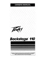 Предварительный просмотр 1 страницы Peavey Backstage Backstage 110 User Manual