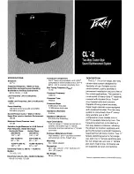 Peavey CL-2 Specifications preview