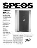 Peavey Classic Series Classic 810TX Specifications предпросмотр