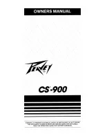 Peavey CS-900 Owner'S Manual предпросмотр