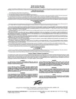 Предварительный просмотр 4 страницы Peavey Destiny Custom Operating Manual