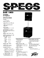 Peavey DJS 1800 Specifications preview