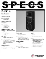 Peavey DJS 4 Specifications preview