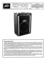 Peavey ED-100 Operating Manual предпросмотр