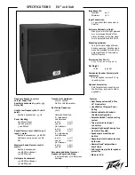 Preview for 1 page of Peavey EU 218 Sub Specifications