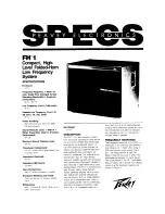 Preview for 1 page of Peavey FH 1 Specifications