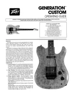 Предварительный просмотр 1 страницы Peavey Generation Custom Operating Manual