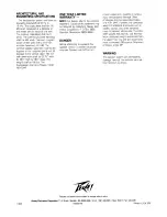 Предварительный просмотр 4 страницы Peavey HDH 244T Specification Sheet