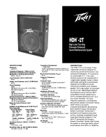 Peavey HDH 2T Specifications preview