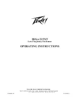 Peavey HiSys 215XT Operating Instructions Manual предпросмотр