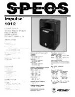 Peavey Impulse 1012 Specification Sheet preview