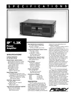 Предварительный просмотр 1 страницы Peavey IP 1.3K Specification Sheet