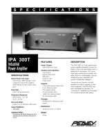 Peavey IPA 300T Specifications preview