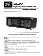 Предварительный просмотр 1 страницы Peavey KB-400 Operator'S Manual